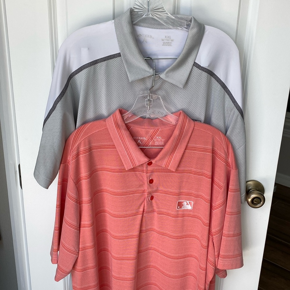 2 MLB logo golf shirts by Antigua. XXL